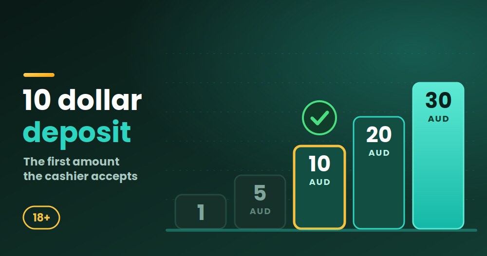 10 dollar deposit casino: 10 AUD is the first amount the cashier accepts